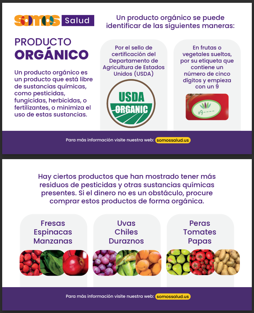 Identifica los productos orgánicos